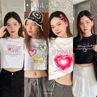 (oversize summer)(พร้อมส่ง) New in เสื้อยืด/เสื้อครอป 🎧Athletic Girl ⚾️⚾️