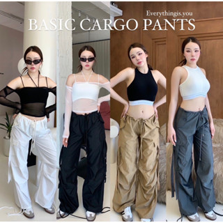 ⚡️ Basic cargo pant มาแล้วค้า กางเกง คาโก้สีเบสิค สีสวยทุกสีเลย ดีเทล มีกระเป๋าใช้งานได้จริง เอวยางปรับขนาดตามตัวได้