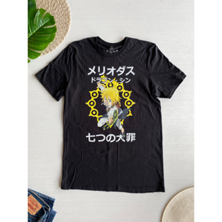 เสื้อยืด Seven deadly sins ลายเมลีโอดัส สีดำ สภาพใหม่มาก Size M