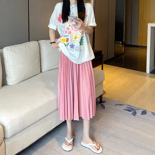 Cicishop(2328)Pleaty skirts กระโปรงยาวพลีทอัดจีบทรงสวย สีคัลเลอร์ฟูลสดใส basic style