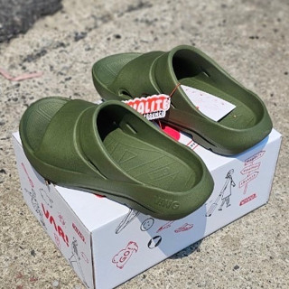 VING VARI-Slides Recovery Sandals Khaki Green รองเท้าแตะวิ่งออกกำลังกาย รองเท้าแตะฟื้นฟู/เพื่อสุขภาพ (Vari-S-เขียว)