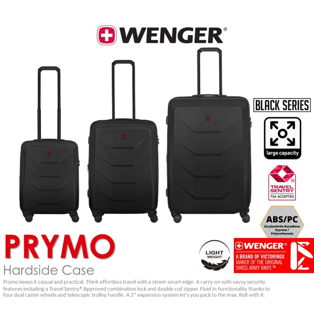 Wenger Prymo Hardside Case (612536, 612537, 612538) กระเป๋าเดินทาง เวนเกอร์ มีให้เลือก 3 ขนาด 20", 24", 28" ขยายได้