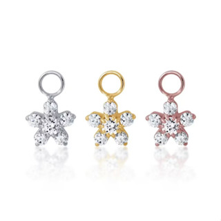 PiercingRoomByJay Gems Flower CZ Charm Earring Charm เงินแท้