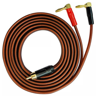 GOLLEY LION RCA to Banana HiFi OFC Speaker Wire, 90 Degree Right Angle Banana Plugs to RCA Plug Bi-Directional Audio Cab