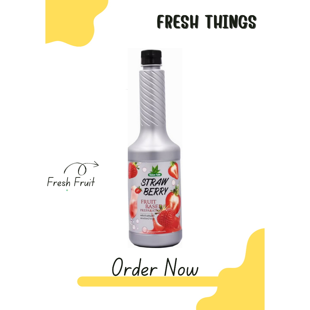 น้ำสตรอว์เบอรี่ Nature Taste ผสมผลไม้จริง แบบขวด ขนาด 750ml