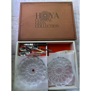 ชุดจานพร้อมช้อน-4- ของเเท้ HOYA CORDIAL GLASS COLLECTION -ของใหม่สภาพดีของสะสมคุณภาพ-