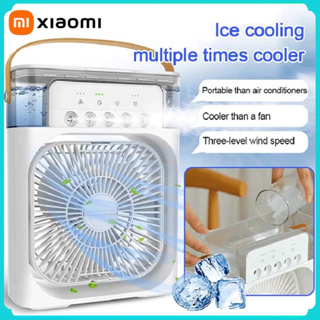 xiaomi พัดลมไอน้ํา พัดลมพกพา พัดลมไอเย็น เครื่องทําความชื้น ไฟLED สเปรย์พัดลม Spray Cold Fan พัดลมแอร์เย็น 5 รูสเปรย์