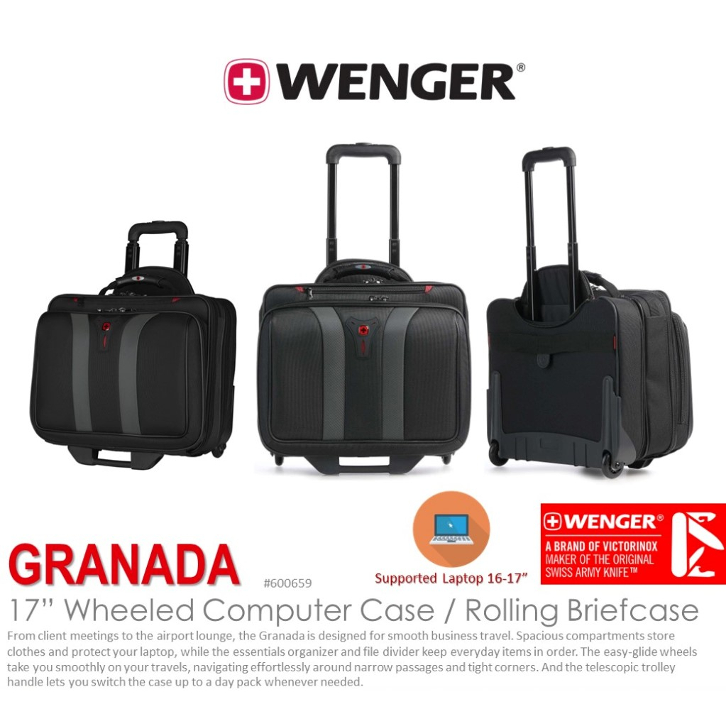 Wenger Granada 17” Wheeled Computer Case / Rolling Briefcase (600659) กระเป๋าคอมพิวเตอร์ กระเป๋าล้อลาก