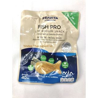 Fish pro low sodium snack 40 g อาหารพร้อมรับประทานเนื้อปลาทูน่าผสมปลาทรายแดงสูตรโซเดียมต่ำ รสสาหร่ายทะเล