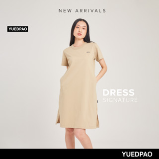 Yuedpao No.1 เสื้อยืดSignature Dress Summer ผ้าหนาทรงสวย ยับยากรีดง่าย รับประกันไม่ย้วย 2 ปี ชุดเดรส สี  Earth