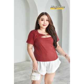 🔥Plussize🔥เสื้อคนอ้วน🔥ไซส์ วัดจริง 52” ยืดใด้สุด 56