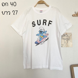 เสื้อยืดมือสอง United Athle SURF Smurfs อก 40 190฿