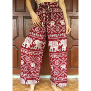 กางเกงขายาวผู้หญิงฟรีไซส์  กางเกงขายาวผู้หญิงสาวอวบ  Elephant Pants/Harem pants/Thailand Pants/Yoga pants