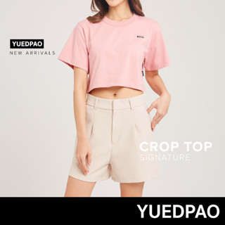 Yuedpao No.1 เสื้อยืดSignature Crop Summer ผ้าหนาทรงสวย ยับยากรีดง่าย รับประกันไม่ย้วย 2 ปี เสื้อครอป สี Rose