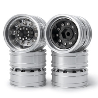 1/14 Rc Truck ล้อรถบรรทุก RC อลูมิเนียม CNC สำหรับรถบังคับสเกล 1/14 Metal Rear Wheel Rim Hub 10 Spoke for 1:14