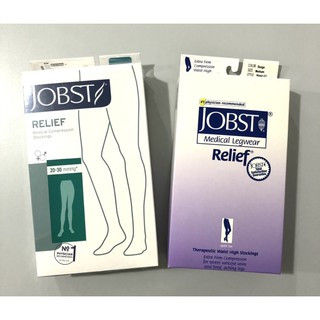 ถุงน่อง Jobst แบบเต็มตัว ชนิดเปิดหน้าเท้า สีเบจ บรรจุ 1 คู่/กล่อง สวมใส่ป้องกันและบรรเทาภาวะเส้นเลือดขอดนำเข้าจากอเมริกา