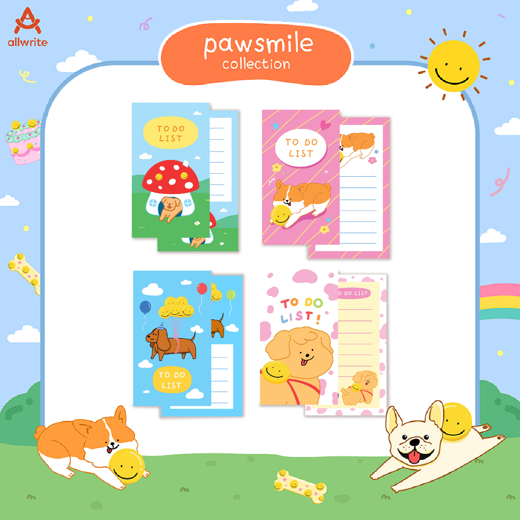 To do list ลายตารางสุดน่ารัก กระดาษรูปน้องหมา collection pawsmile