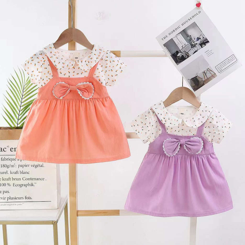 กระโปรงเด็ก เดรสไปเที่ยว น่ารัก เนื้อผ้านิ่มไม่ร้อน ／6 เดิมถึง-3ปี PFQ1- - รูปที่ 3