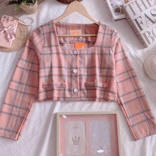 🧸เข้าใหม่🌸พร้อมส่ง เสื้อคลุมแขนยาวผ้านุ่ม อก 36-38 ยาว 16 นิ้วทรงคร๊อป กระดุมผ่าหน้าแกะใช้งานได้จริง