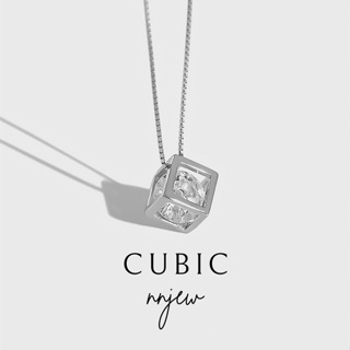 สร้อยคอ Crystal Cube Necklace เครื่องประดับ minimal