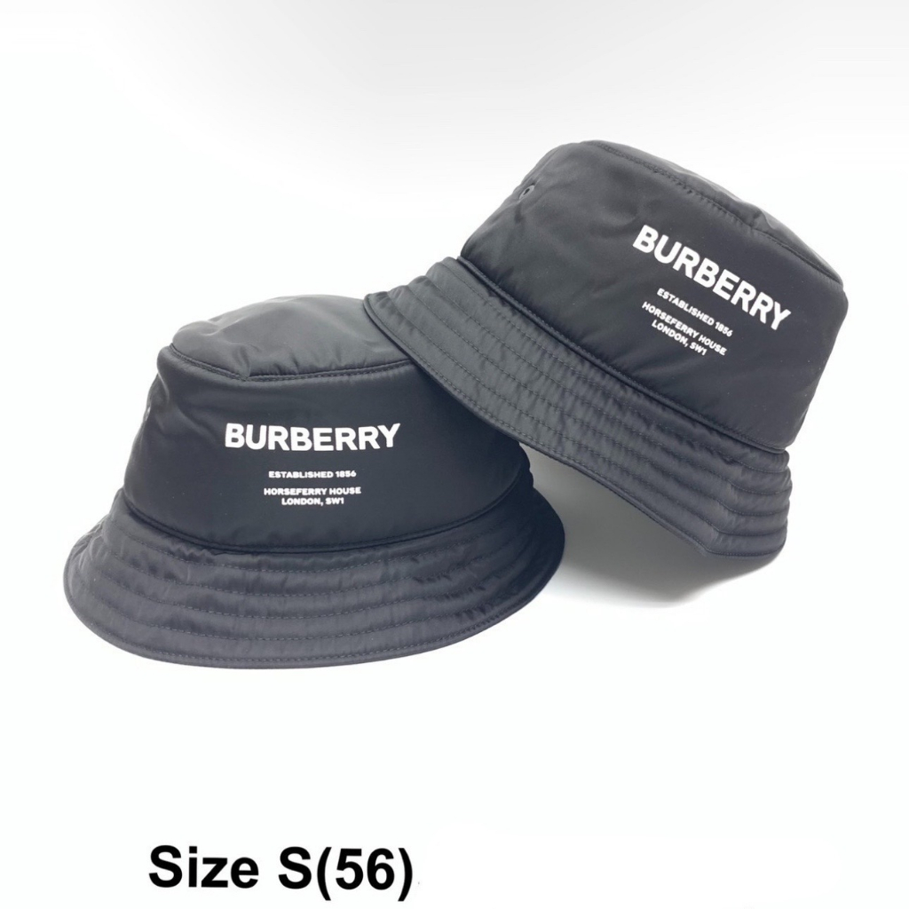 *สอบถามstockก่อนกดสั่ง Burberry Bucket Hat หมวก บัคเก็ต ของแท้ สีดำ เบอร์เบอรี่ แบรนด์เนม หมวกกันแดด