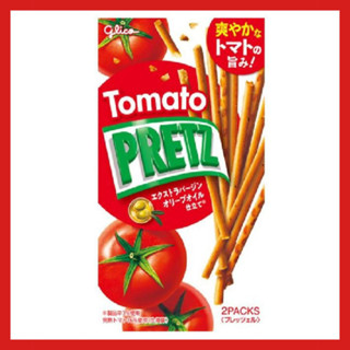 Ezaki Glico Tomato Pretz - บิสกิตแท่งรสมะเขือเทศแสนอร่อยพร้อมใยอาหาร (60g)