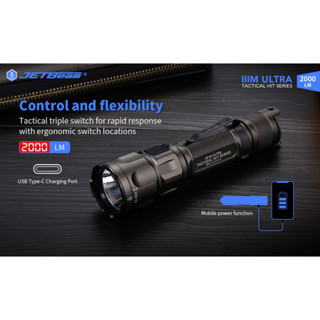 ไฟฉาย JetBeam IIIM ULTRATactical Flashlight 2000lm  สินค้าตัวแทนในไทยประกันซ่อมในช่วง 3ปี