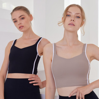 Penny Activewear สปอร์ตบรา บราครอป ตัวยาว คอเหลี่ยมลึกเว้า แบบ Two Tones มีฟองน้ำ รุ่น Blake Bra มี2สี / พร้อมส่งจากไทย