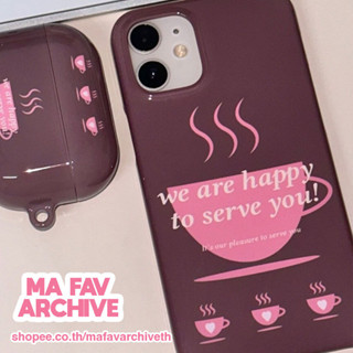 (pre-order จากเกาหลี) mafavarchive - cafe hard case เคสมือถือแบบแข็ง เปิดหัวท้าย