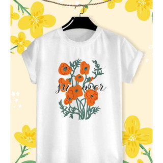 เสื้อยืดลายดอกไม้ Flower in summer