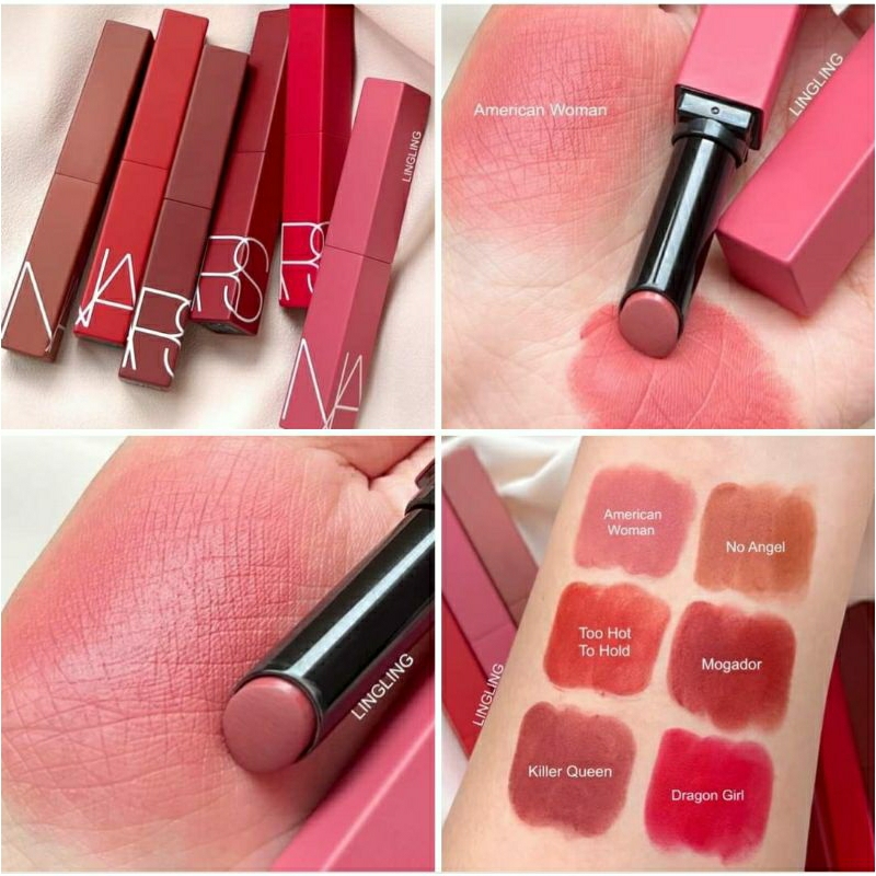 ยิงจริง❤ ลิปสติก NARS Powermatte One Flash สามารถให้สีใสยาวนาน B90 b90