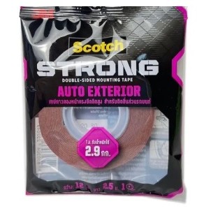 3M Scotch STRONG DOUBLE-SIDED MOUNTING TAPE เทปกาวสองหน้าแรงยึดติดสูง สำหรับติดชิ้นส่วนรถยนต์ (408) 12 มม. ยาว 2.5 ม.