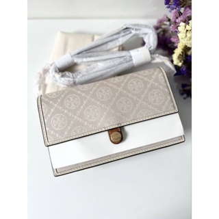 😎👜กระเป๋าสะพาย รุ่นฮิต สีมาใหม่ค่ะ NEW Tory Burch T Monogram Jacquard Wallet Crossbody Womens Designer Mini Bags