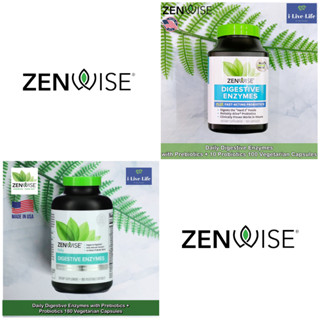 เอนไซม์ย่อยอาหาร Daily Digestive Enzymes with Prebiotics + 10 Probiotics 100 Or 180 Vegetarian Capsules - Zenwise Health