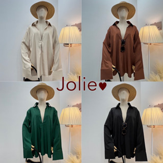 JOLIE SHIRTเสื้อเชิ้ตโอเวอร์ไซส์คอวี