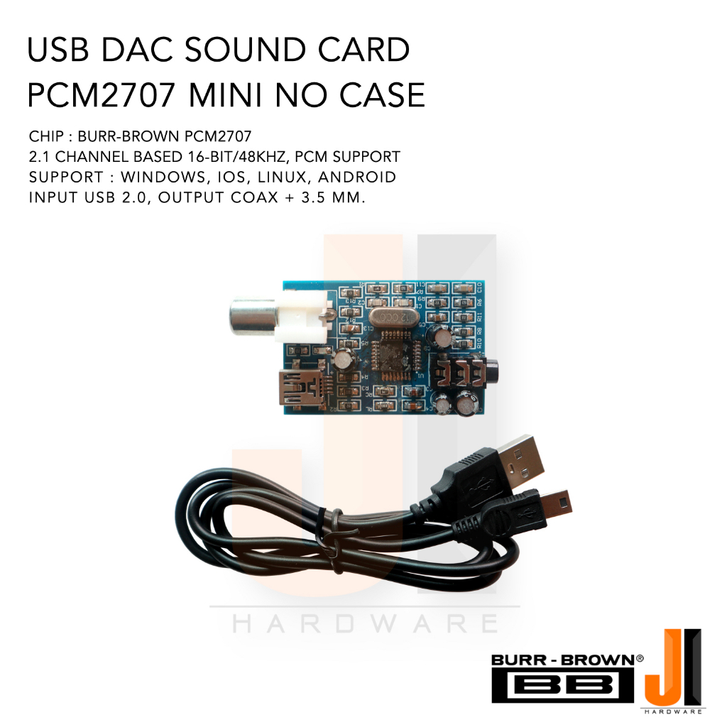 USB DAC sound card PCM2707 Mini for PC, Tablet, Laptop, Smart Phone (Support iOS, Windows, Android) 
