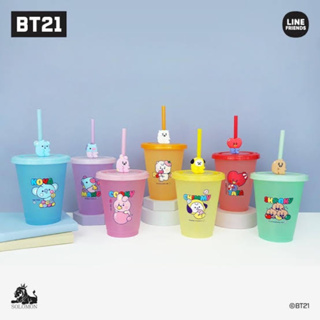 พร้อมส่งที่ไทย(มีเก็บปลายทาง)🎉แก้ว Tumbler BT21 เปลี่ยนสีได้ ลิขสิทธิ์แท้ 100%