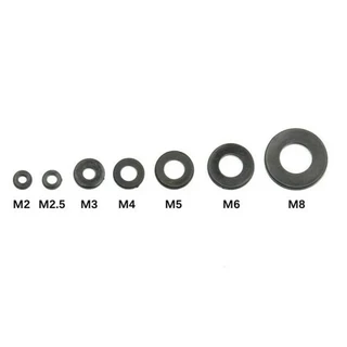 364PCSสีดำผ้าไนล่อนและยางแหวนแบนธรรมดาเครื่องซักผ้าเมตริกM2-M8สีดำไนลอนเครื่องซักผ้าแบนกับกล่อง