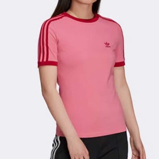 เสื้อยืด Adidas Originals ชมพูแถบแดง