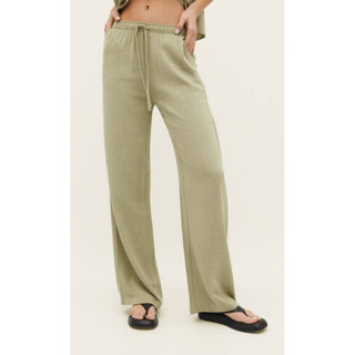 Stradivarius Wide legs pants กางเกงผ้า เอวสูง เอวยืด ผ้าลินิน+Viscose ผ้าดีมาก