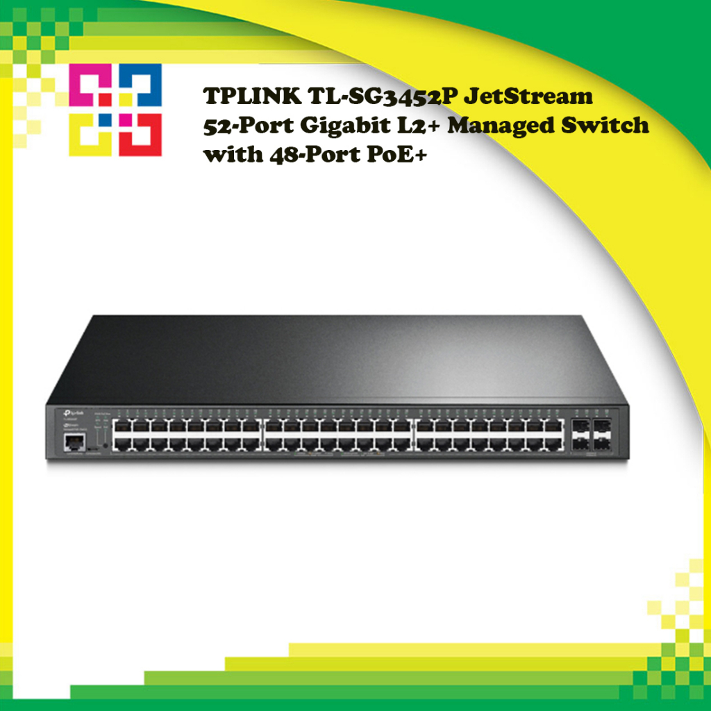 TP-LINK TL-SG3452P JetStream 52-Port Gigabit L2+ Managed Switch with 48-Port PoE+