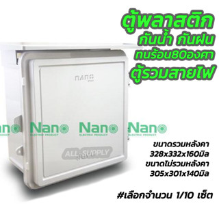 ตู้พลาสติก กันน้ำ Nano 102W (#เลือก1/10เซ็ต) ตู้กันน้ำ ตู้กันฝน ตู้กันร้อน ตู้รวมสายไฟ ตู้รวมสาย บล็อกลอย บล็อกลายกันน้ำ