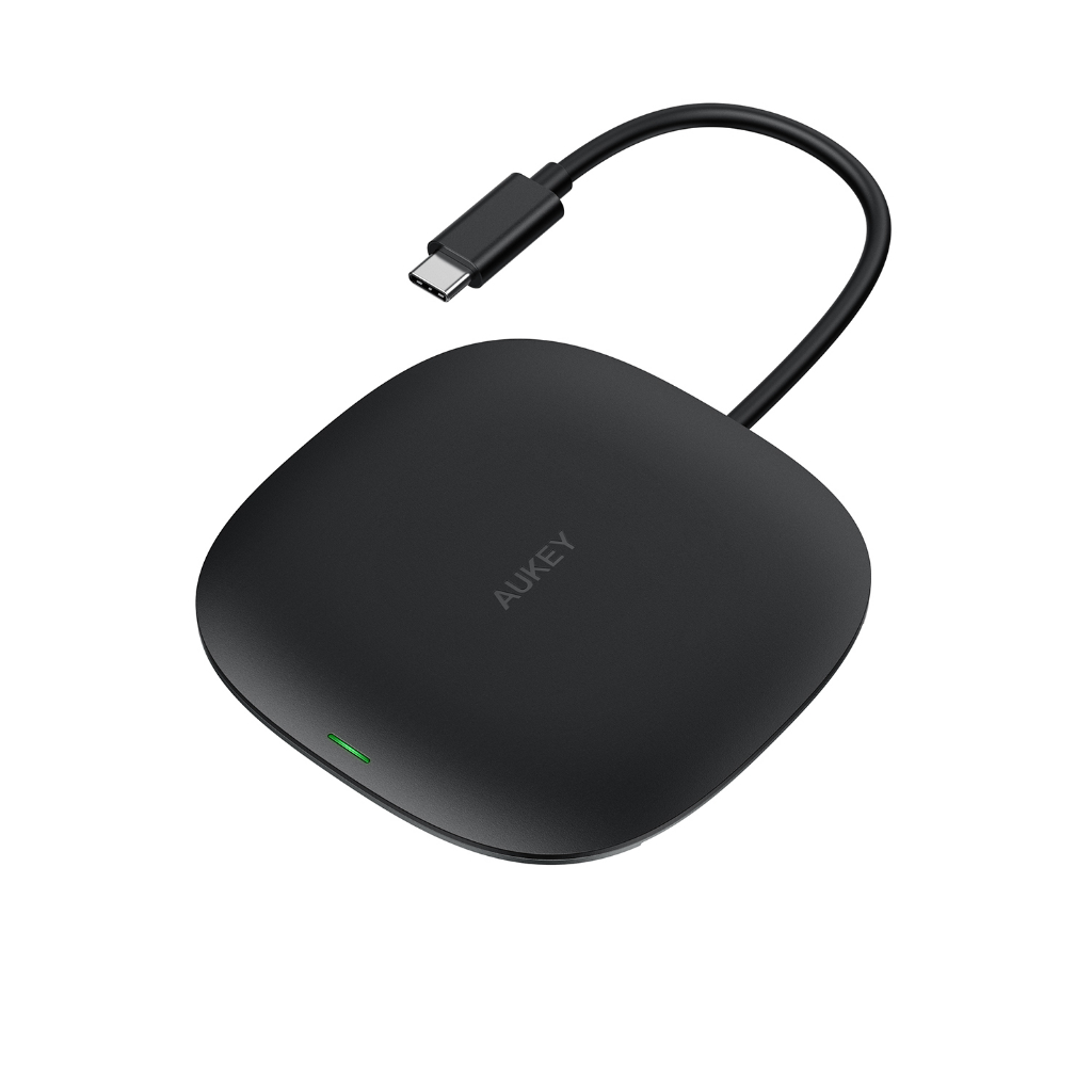 AUKEY CB-C70 5-in-1 Wireless Charging USB C Hub with 2 USB 3.0 Ports, 4K HDMI and 100W PowerDelivery