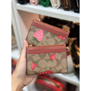 Coach MINI SKINNY ID CASE IN SIGNATURE CANVAS (ใส่บัตร)