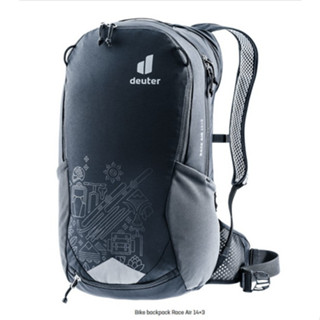 เป้ deuter รุ่น Race Air 14+3 โลโก้ใหม่ ปี 2023 สีดำ Black 125