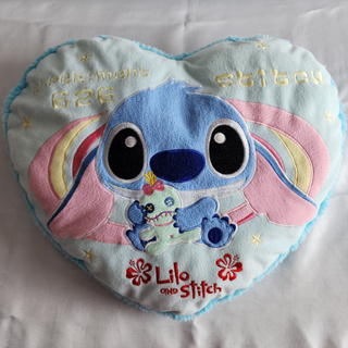 หมอน สติทซ์ (Stitch Pillow) ตุ๊กตาสติทซ์ 15 นิ้ว หมอนทรงหัวใจ สีฟ้า