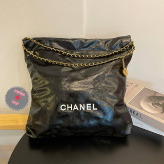 CHANEL 22 LEATHER HANDBAG🖤🖤🖤พรีเมี่ยมกิ๊ฟแท้💯