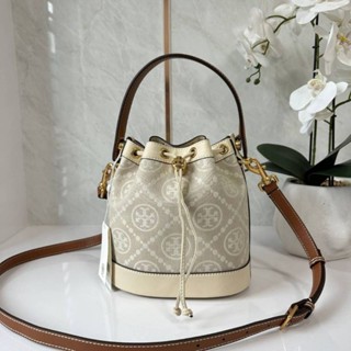 TORY BURCH T MONOGRAM JACQUARD BUCKET BAG