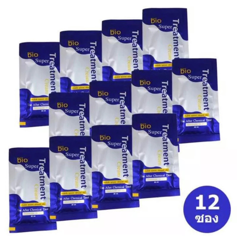 (เซ็ท 12 ซอง)Green Bio Super Treatment กรีนไบโอซุปเปอทรีทเมนท์ครีม 3 สูตรซองสีน้ำเงิน,เขียว,ส้ม ขนาดซองละ 30mlX12ซอง