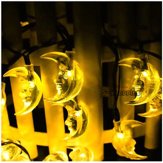 JX-moon 50LED Warm white Solar light 8 โหมด 7m โคมไฟพลังงานแสงอาทิตย์สำหรับตกแต่ง